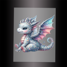 (DTF-GLIT303) GLITTER BABY DRAGON - Garment Transfer