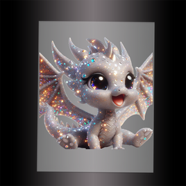 (DTF-GLIT305) GLITTER BABY DRAGON - Garment Transfer