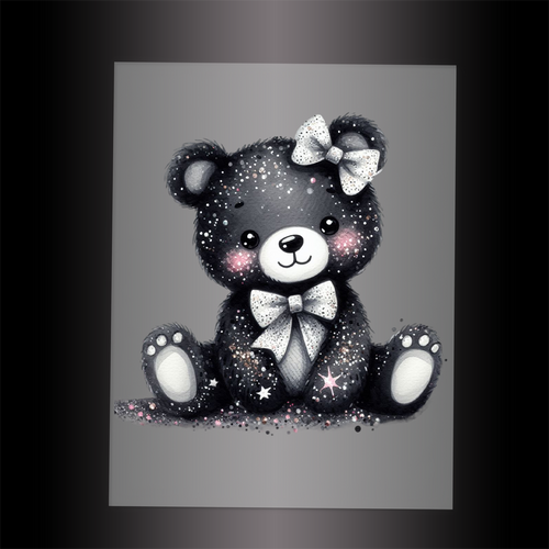 (DTF-GLIT352) GLITTER BEAR - Garment Transfer
