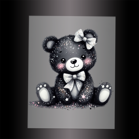 (DTF-GLIT352) GLITTER BEAR - Garment Transfer