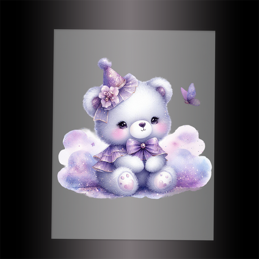 (DTF-GLIT355) GLITTER BEAR - Garment Transfer