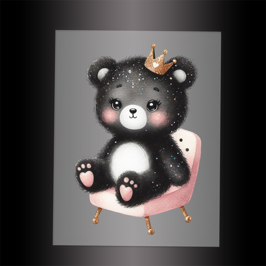 (DTF-GLIT357) GLITTER BEAR - Garment Transfer