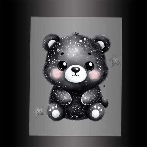 (DTF-GLIT359) GLITTER BEAR - Garment Transfer