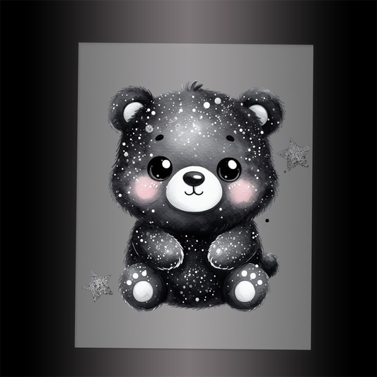 (DTF-GLIT359) GLITTER BEAR - Garment Transfer