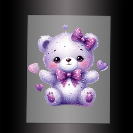 (DTF-GLIT360) GLITTER BEAR - Garment Transfer