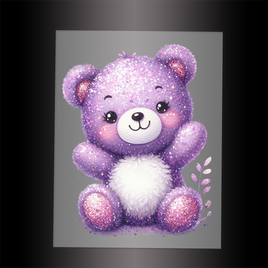 (DTF-GLIT361) GLITTER BEAR - Garment Transfer