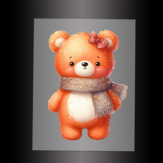 (DTF-GLIT362) GLITTER BEAR - Garment Transfer