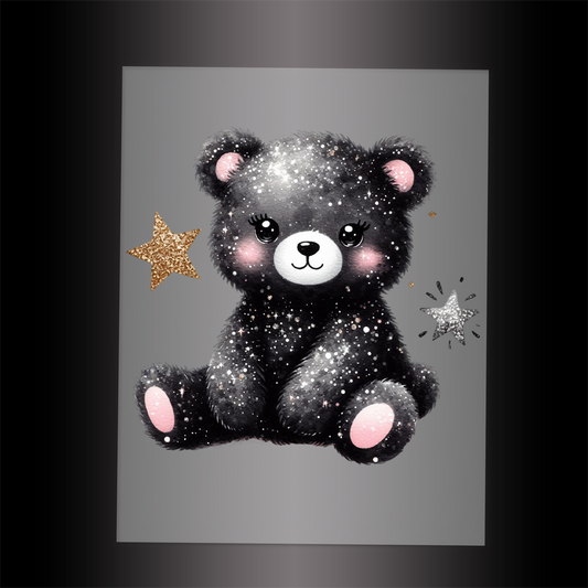 (DTF-GLIT364) GLITTER BEAR - Garment Transfer