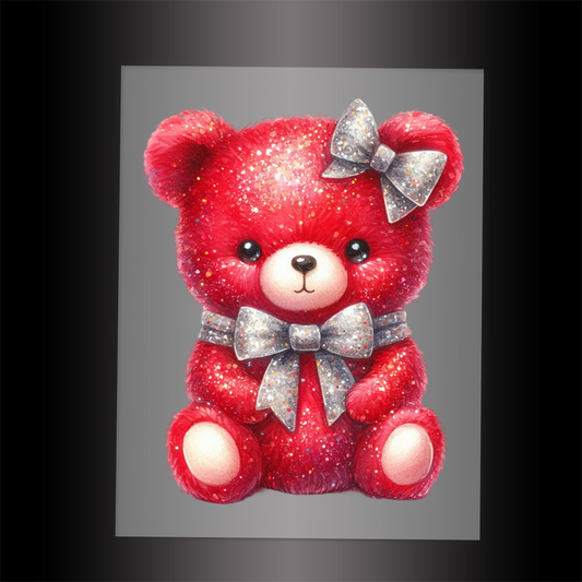 (DTF-GLIT367) GLITTER BEAR - Garment Transfer