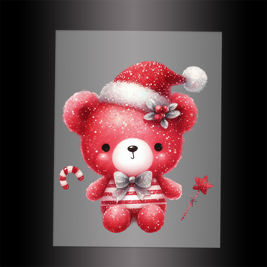 (DTF-GLIT368) GLITTER BEAR - Garment Transfer