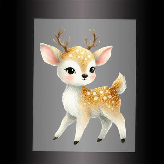 (DTF-GLIT402) GLITTER DEER - Garment Transfer