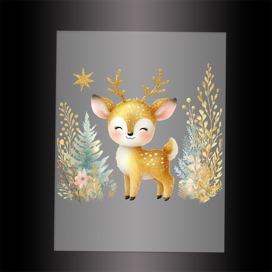 (DTF-GLIT403) GLITTER DEER - Garment Transfer