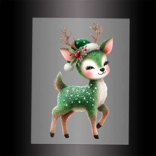 (DTF-GLIT405) GLITTER DEER - Garment Transfer