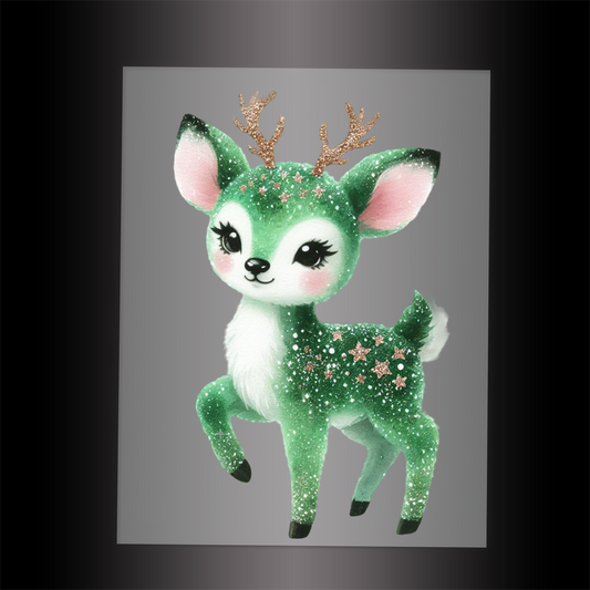 (DTF-GLIT406) GLITTER DEER - Garment Transfer