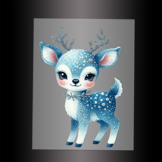 (DTF-GLIT407) GLITTER DEER - Garment Transfer