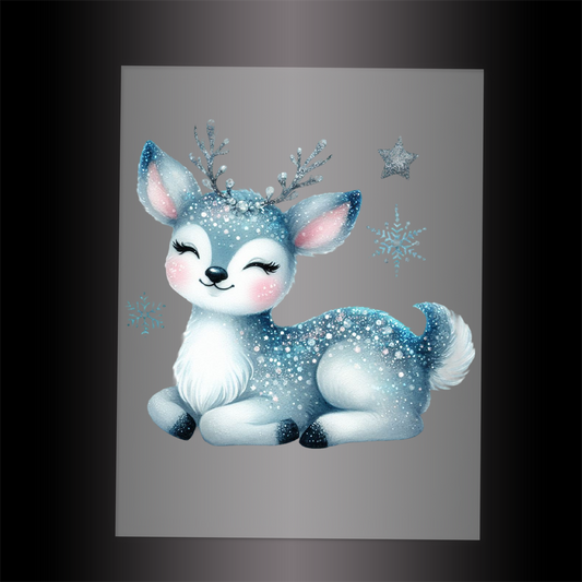 (DTF-GLIT409) GLITTER DEER - Garment Transfer