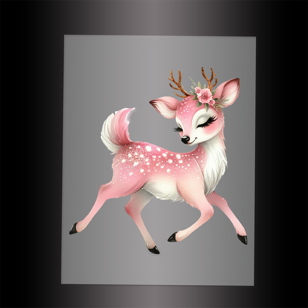 (DTF-GLIT410) GLITTER DEER - Garment Transfer