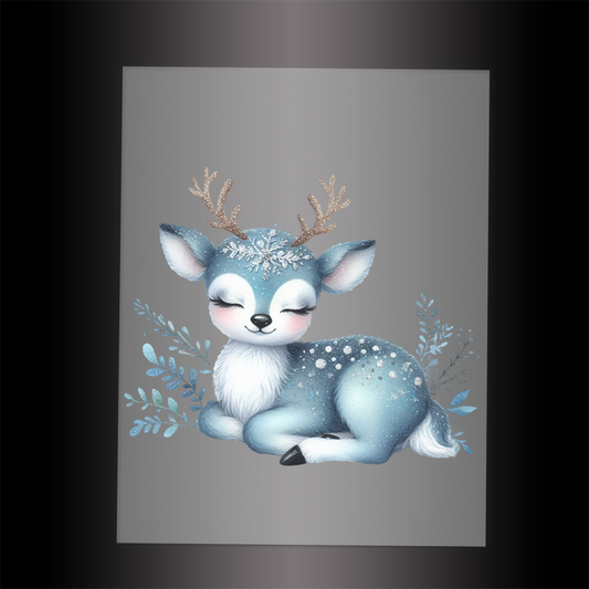 (DTF-GLIT413) GLITTER DEER - Garment Transfer