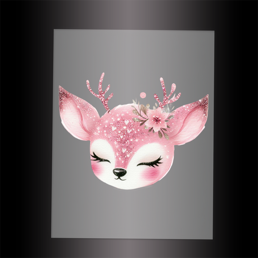 (DTF-GLIT414) GLITTER DEER - Garment Transfer