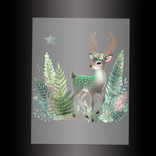 (DTF-GLIT415) GLITTER DEER - Garment Transfer