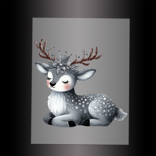(DTF-GLIT416) GLITTER DEER - Garment Transfer