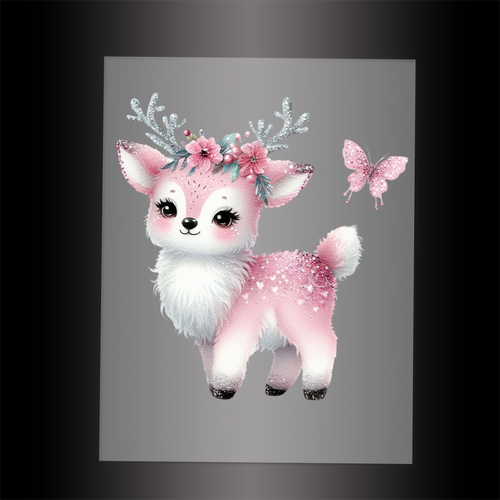 (DTF-GLIT417) GLITTER DEER - Garment Transfer