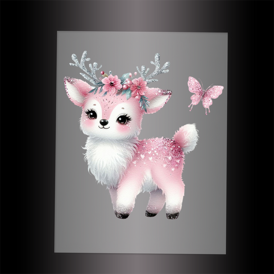 (DTF-GLIT417) GLITTER DEER - Garment Transfer