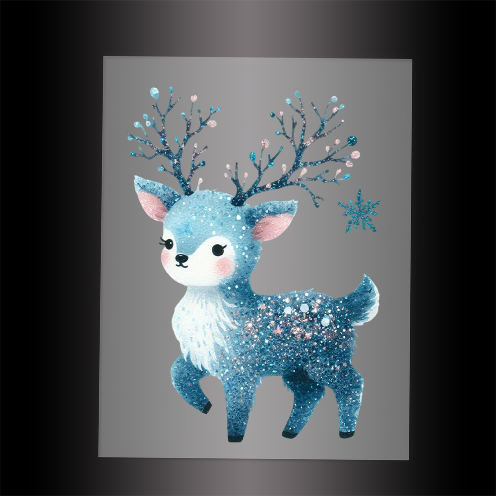 (DTF-GLIT418) GLITTER DEER - Garment Transfer