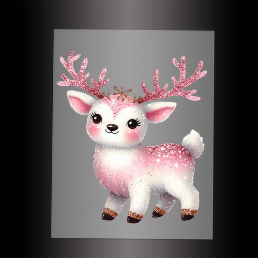 (DTF-GLIT420) GLITTER DEER - Garment Transfer