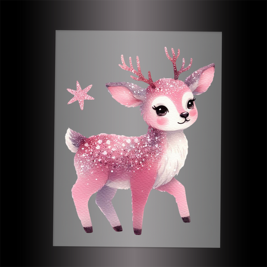 (DTF-GLIT422) GLITTER DEER - Garment Transfer