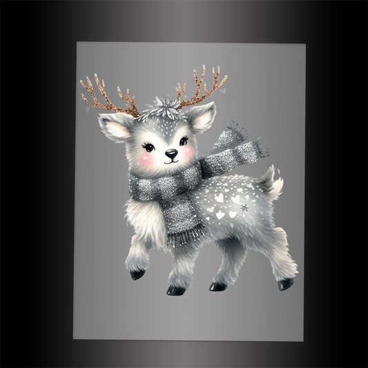 (DTF-GLIT423) GLITTER DEER - Garment Transfer