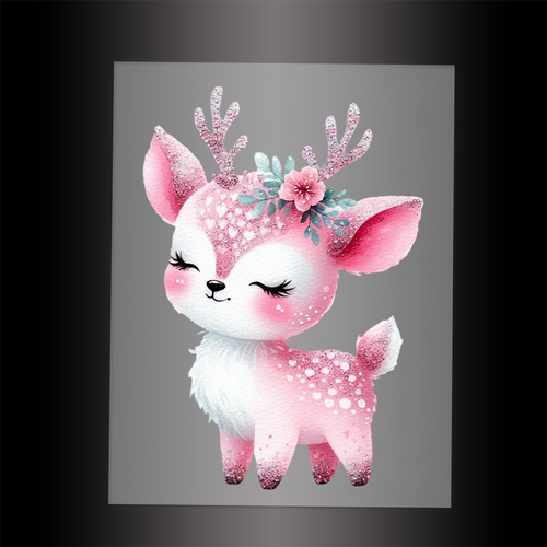 (DTF-GLIT424) GLITTER DEER - Garment Transfer