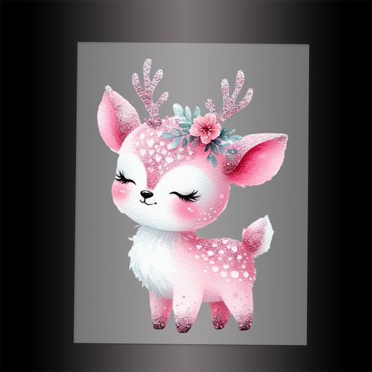 (DTF-GLIT424) GLITTER DEER - Garment Transfer