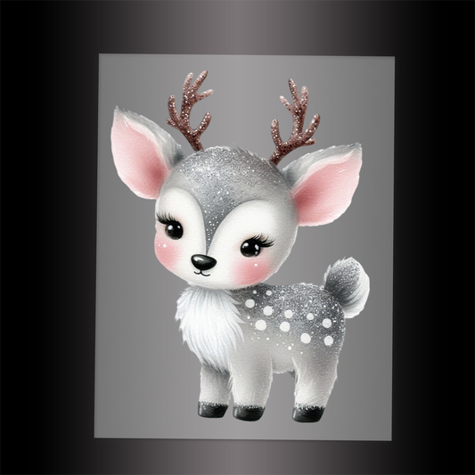 (DTF-GLIT425) GLITTER DEER - Garment Transfer