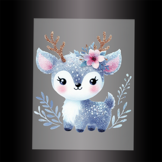(DTF-GLIT426) GLITTER DEER - Garment Transfer