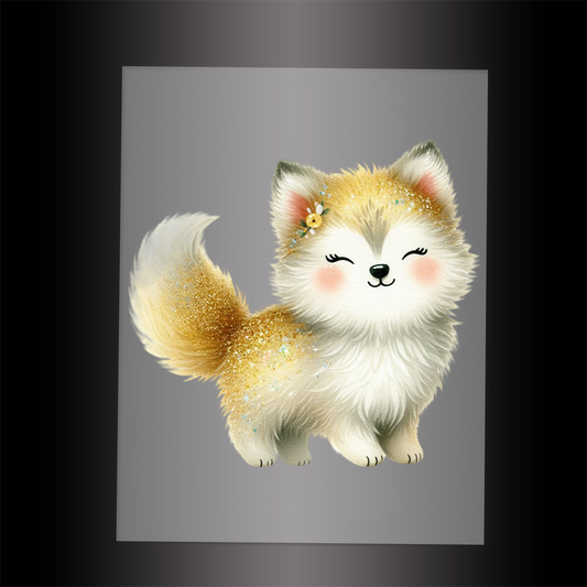 (DTF-GLIT460) GLITTER FOX - Garment Transfer