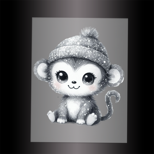 (DTF-GLIT501) GLITTER MONKEY - Garment Transfer