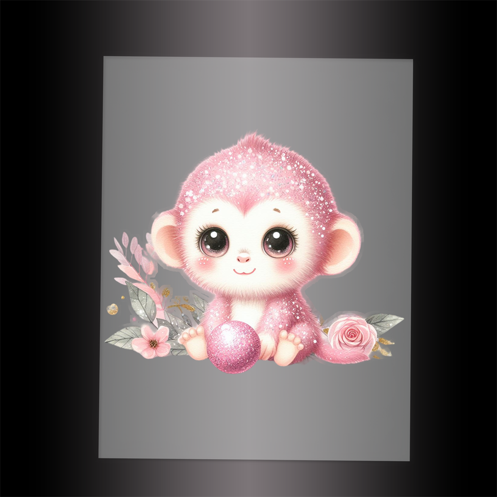 (DTF-GLIT505) GLITTER MONKEY - Garment Transfer