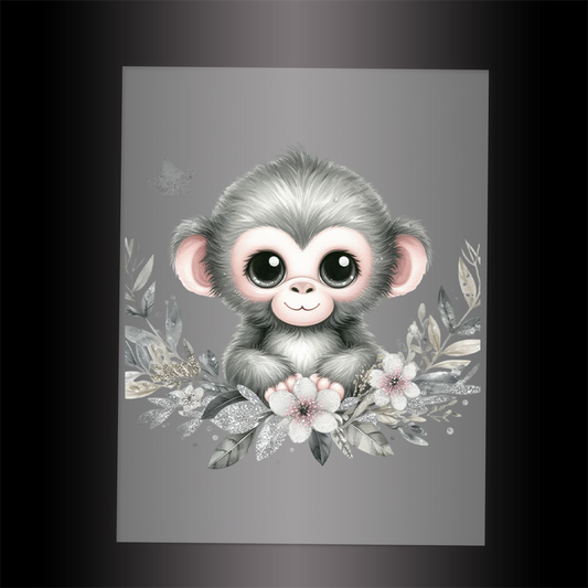 (DTF-GLIT510) GLITTER MONKEY - Garment Transfer