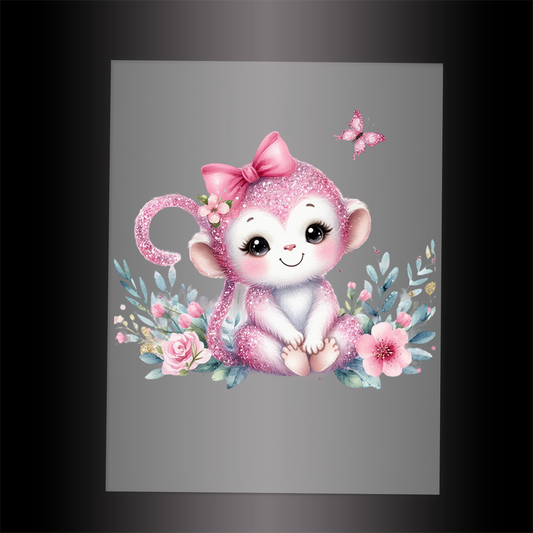 (DTF-GLIT511) GLITTER MONKEY - Garment Transfer