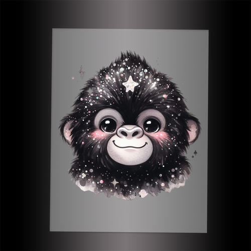 (DTF-GLIT520) GLITTER GORILLA - Garment Transfer