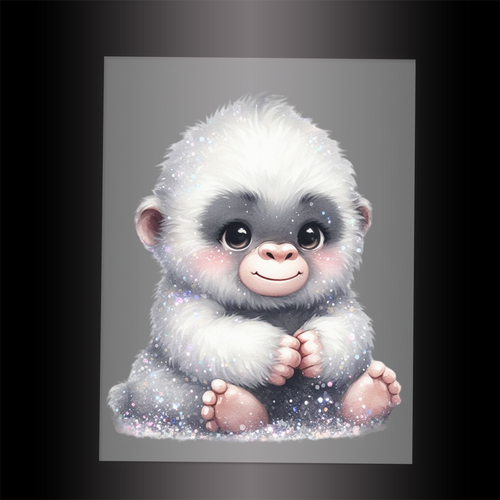 (DTF-GLIT521) GLITTER GORILLA - Garment Transfer