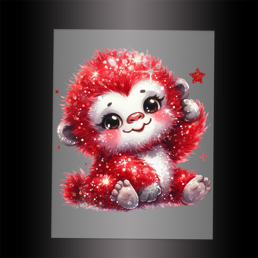 (DTF-GLIT523) GLITTER GORILLA - Garment Transfer