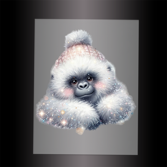 (DTF-GLIT526) GLITTER GORILLA - Garment Transfer