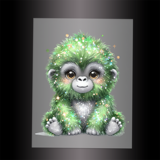 (DTF-GLIT527) GLITTER GORILLA - Garment Transfer