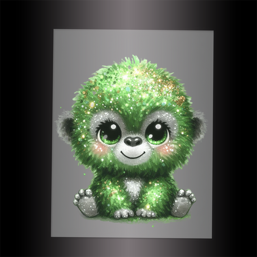 (DTF-GLIT528) GLITTER GORILLA - Garment Transfer