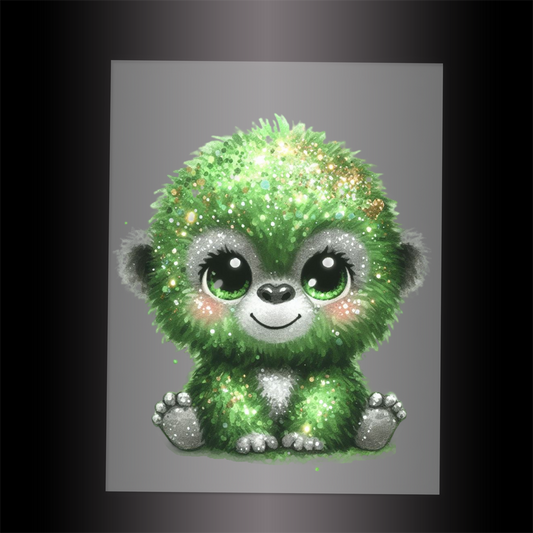 (DTF-GLIT528) GLITTER GORILLA - Garment Transfer