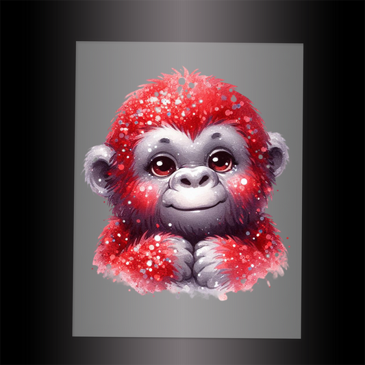 (DTF-GLIT529) GLITTER GORILLA - Garment Transfer
