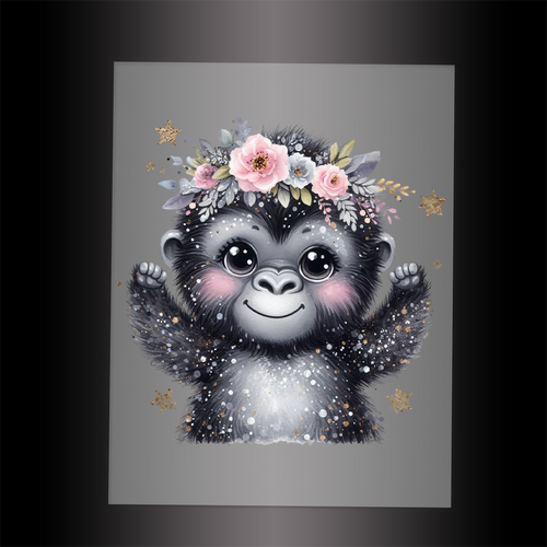 (DTF-GLIT530) GLITTER GORILLA - Garment Transfer