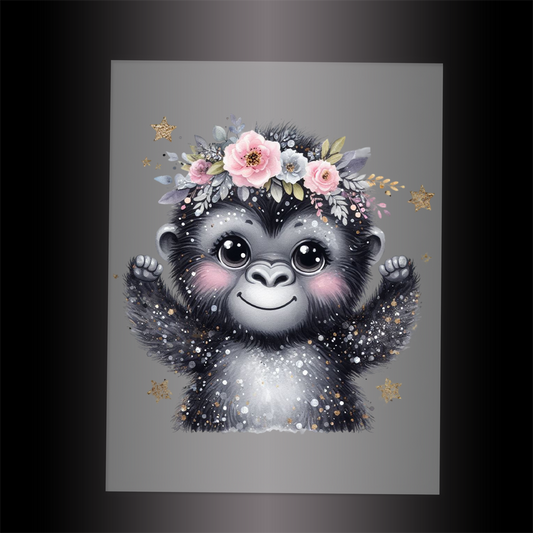 (DTF-GLIT530) GLITTER GORILLA - Garment Transfer
